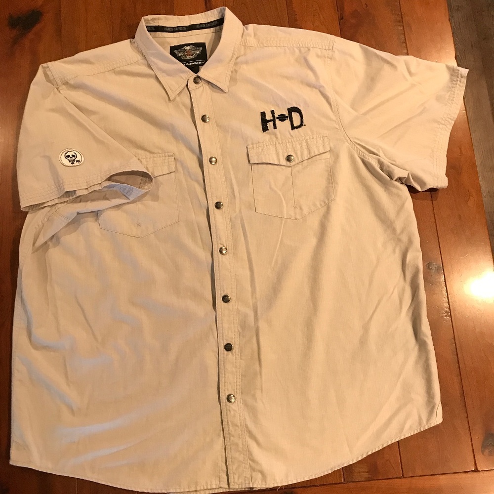 HARLEY-DAVIDSON MENS 3XL SHORT SLEEVE BUTTON UP SHIRT